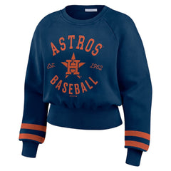 MLB Houston Astros WEAR by Erin Andrews Women's Vintage Washed Cropped Pullover Sweatshirt