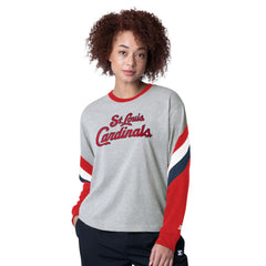 MLB St. Louis Cardinals Starter Women's Triple A Fashion Color Block Long Sleeve Top