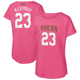 Christian McCaffrey Girls Youth Player Name & Number T-Shirt - San Francisco 49ers