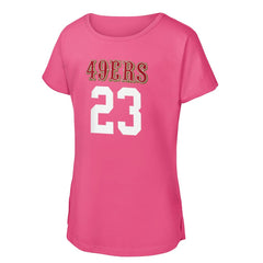 Christian McCaffrey Girls Youth Player Name & Number T-Shirt - San Francisco 49ers