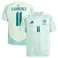 Santiago Giménez Mexico National Team Youth 2024 Away Replica Player Jersey - Adidas Green