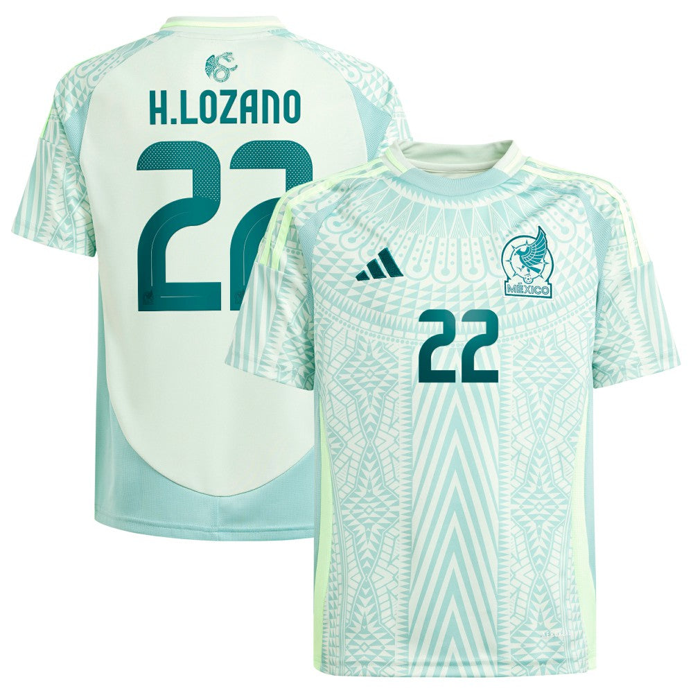 Hirving Lozano Mexico National Team Youth 2024 Away Replica Player Jersey - Adidas Green