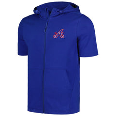 MLB Atlanta Braves Levelwear Recruit Short Sleeve Full-Zip Hoodie