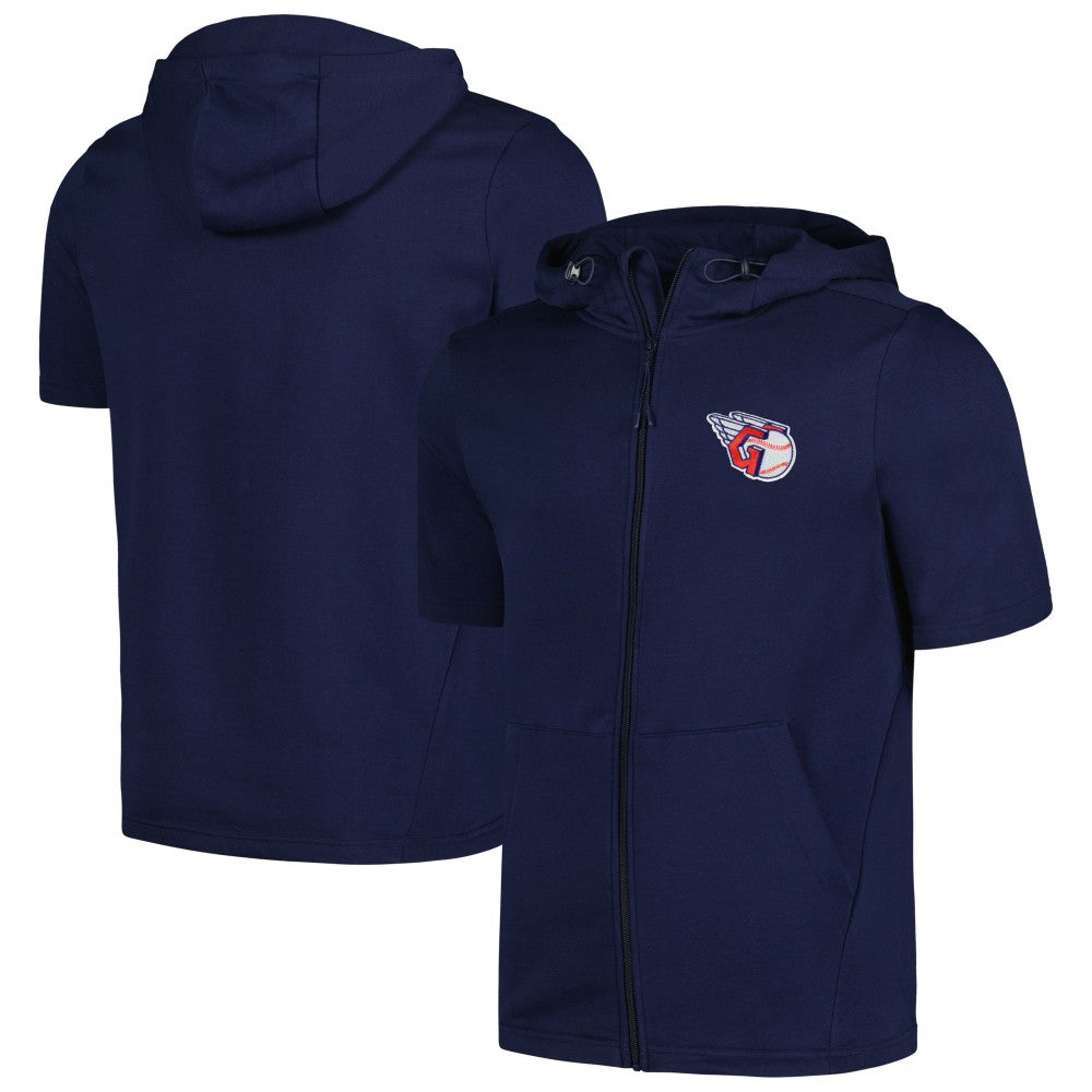 MLB Cleveland Guardians Levelwear Recruit Short Sleeve Full-Zip Hoodie