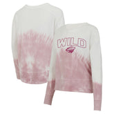 NHL Pink/White Minnesota Wild Concepts Sport Women's Orchard Tie-Dye Long Sleeve Top