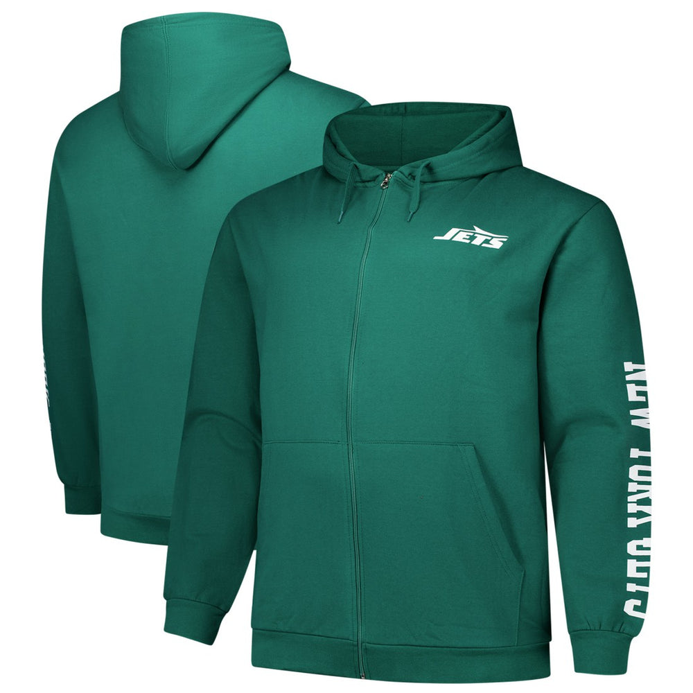 Big & Tall Sleeve Hit Full-Zip Hoodie - New York Jets