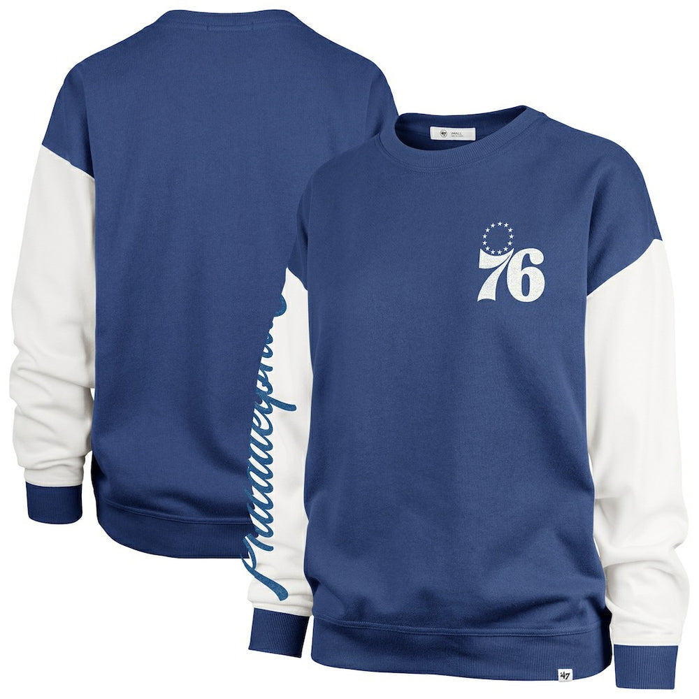 NBA Philadelphia 76ers '47 Women's Plus Size Oversized Rise Andie Pullover Sweatshirt
