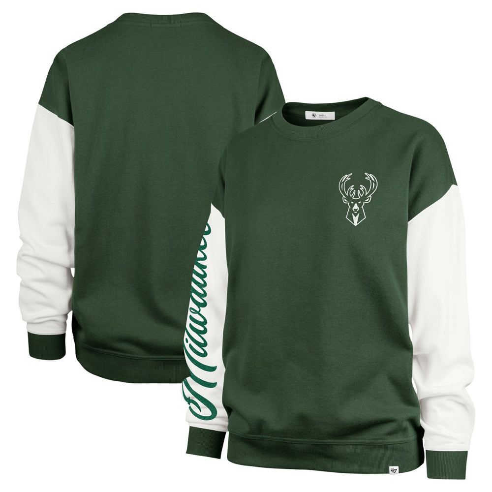 NBA Milwaukee Bucks '47 Women's Rise Andie Oversized Pullover Sweatshirt