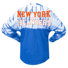 NHL Royal New York Islanders Spirit Jersey Unisex Crystal Half Dye Long Sleeve T-Shirt
