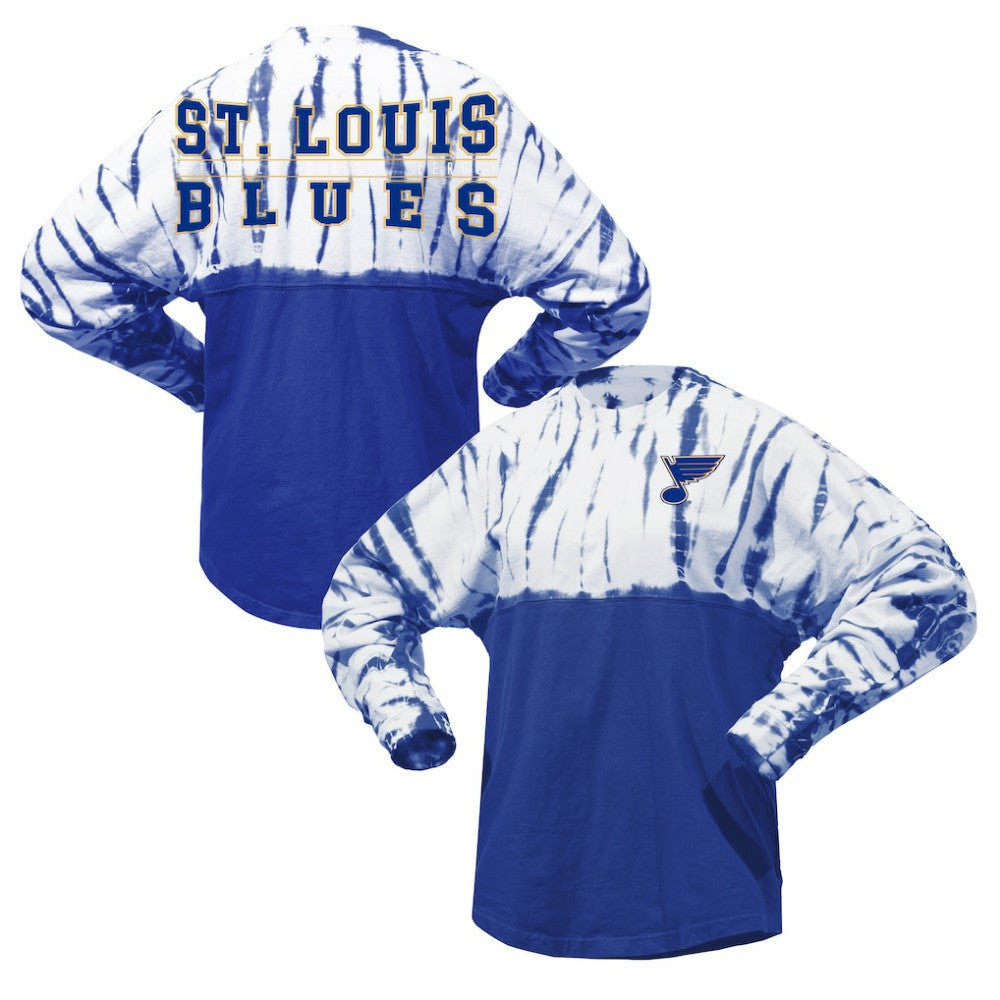 NHL Blue St. Louis Blues Spirit Jersey Unisex Crystal Half Dye Long Sleeve T-Shirt