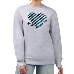 NHL Heather Gray San Jose Sharks G-III 4Her by Carl Banks Women's Heart Graphic Pullover Sweatshirt