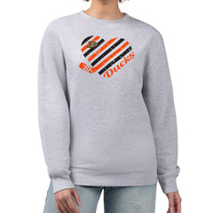 NHL Heather Gray Anaheim Ducks G-III 4Her by Carl Banks Women's Heart Graphic Pullover Sweatshirt