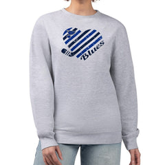 NHL Heather Gray St. Louis Blues G-III 4Her by Carl Banks Women's Heart Graphic Pullover Sweatshirt