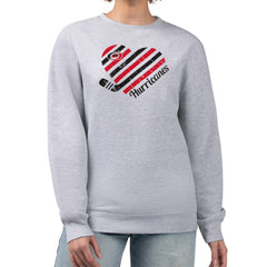 NHL Heather Gray Carolina Hurricanes G-III 4Her by Carl Banks Women's Heart Graphic Pullover Sweatshirt