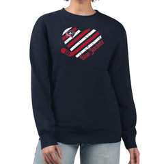 NHL Navy Columbus Blue Jackets G-III 4Her by Carl Banks Women's Heart Graphic Pullover Sweatshirt