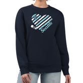 NHL Navy Seattle Kraken G-III 4Her by Carl Banks Women's Heart Graphic Pullover Sweatshirt