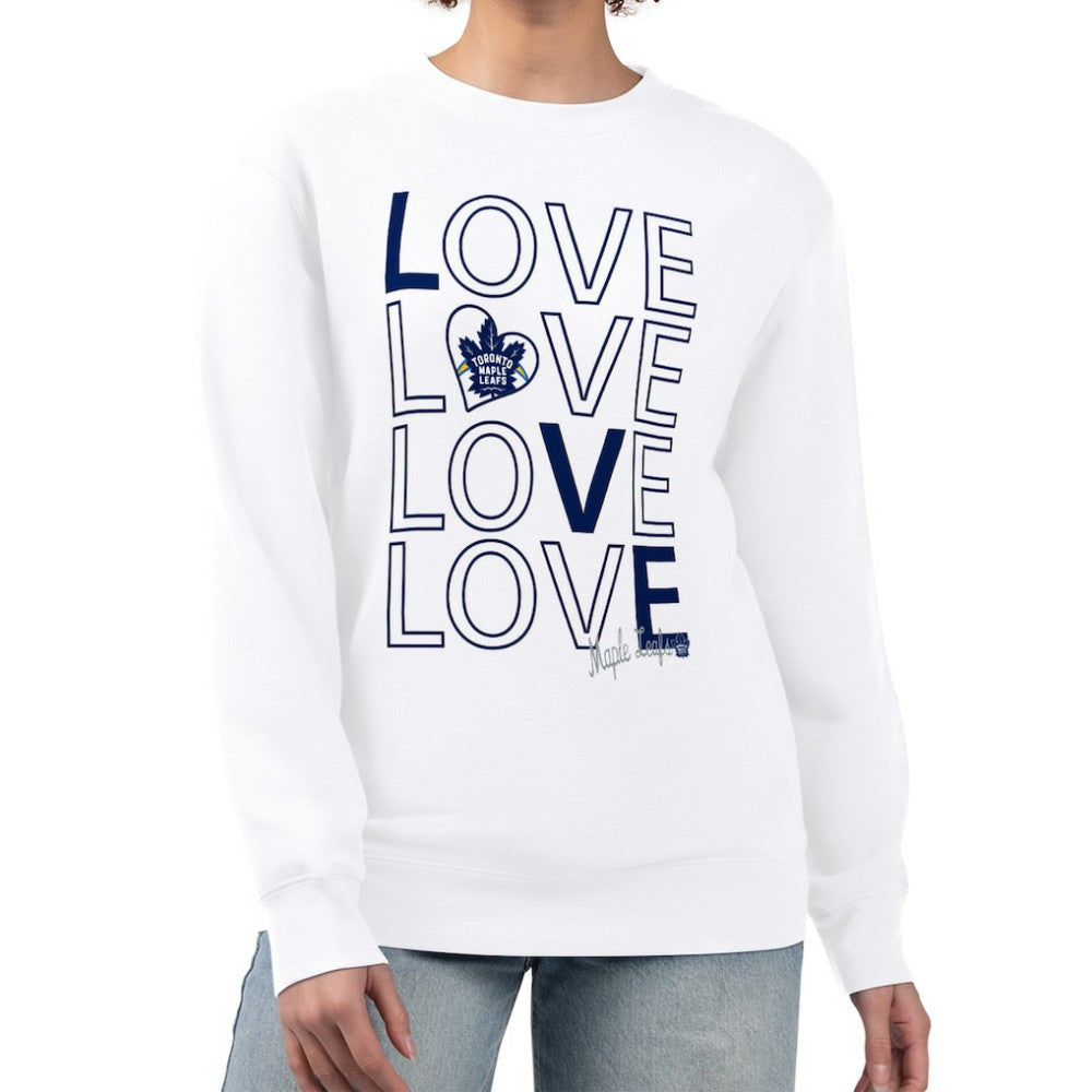 NHL White Toronto Maple Leafs G-III 4Her by Carl Banks Women's Lots Of Love Team Logo Graphic Pullover Sweatshirt
