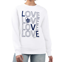 NHL White Toronto Maple Leafs G-III 4Her by Carl Banks Women's Lots Of Love Team Logo Graphic Pullover Sweatshirt