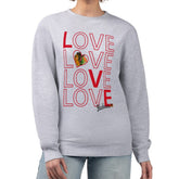 NHL Heather Gray Chicago Blackhawks G-III 4Her by Carl Banks Women's Lots Of Love Team Logo Graphic Pullover Sweatshirt