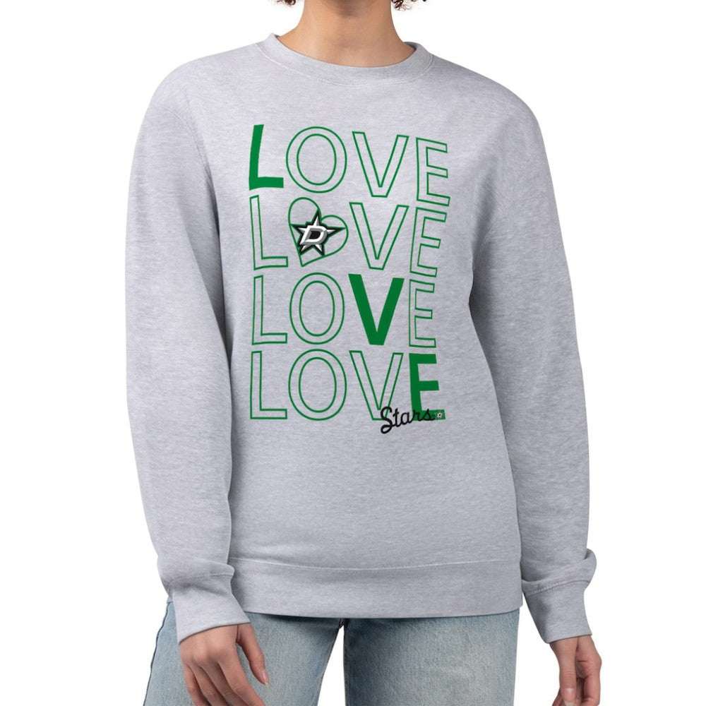 NHL Heather Gray Dallas Stars G-III 4Her by Carl Banks Women's Lots Of Love Team Logo Graphic Pullover Sweatshirt