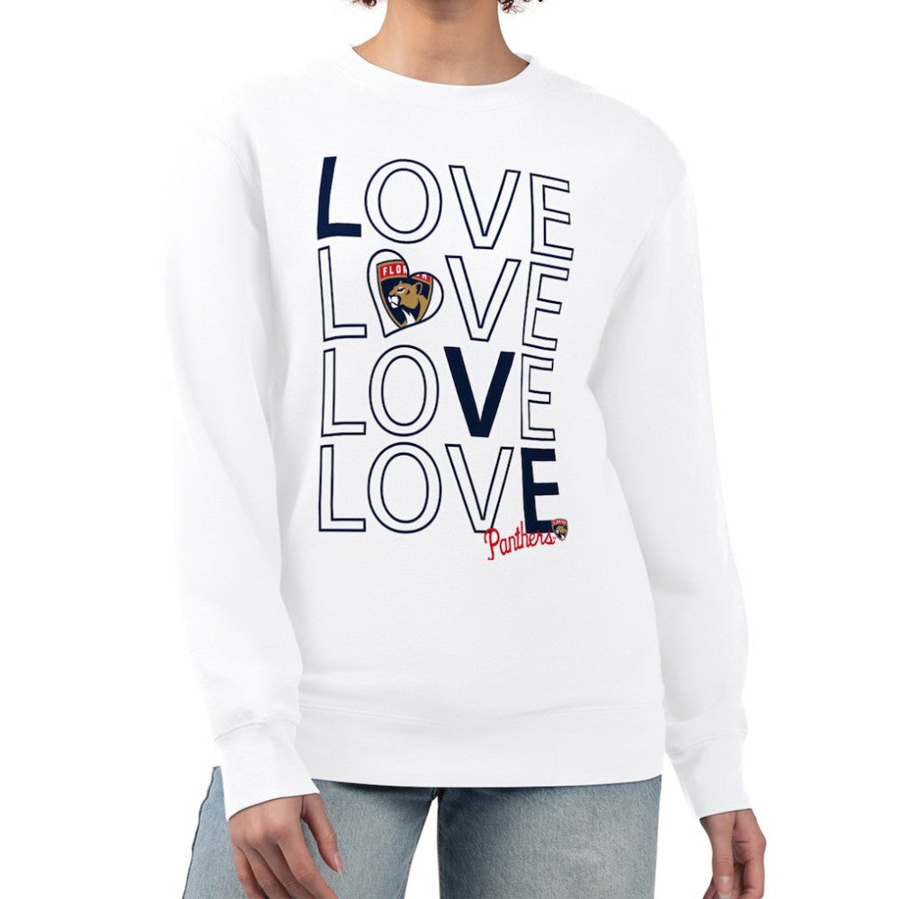 NHL White Florida Panthers G-III 4Her by Carl Banks Women's Lots Of Love Team Logo Graphic Pullover Sweatshirt