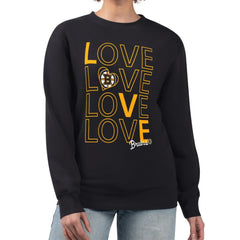 NHL Black Boston Bruins G-III 4Her by Carl Banks Women's Lots Of Love Team Logo Graphic Pullover Sweatshirt