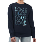 NHL Deep Sea Blue Seattle Kraken G-III 4Her by Carl Banks Women's Lots Of Love Team Logo Graphic Pullover Sweatshirt