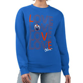 NHL Royal Edmonton Oilers G-III 4Her by Carl Banks Women's Lots Of Love Team Logo Graphic Pullover Sweatshirt