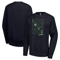 NHL Navy Vancouver Canucks G-III 4Her by Carl Banks Women's Lots Of Love Team Logo Graphic Pullover Sweatshirt