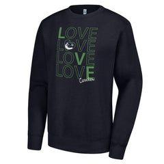 NHL Navy Vancouver Canucks G-III 4Her by Carl Banks Women's Lots Of Love Team Logo Graphic Pullover Sweatshirt