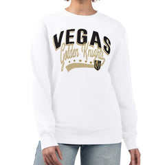 NHL White Vegas Golden Knights G-III 4Her by Carl Banks Women's Filigree Team Graphic Fleece Pullover Sweatshirt