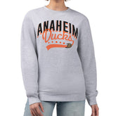 NHL Heather Gray Anaheim Ducks G-III 4Her by Carl Banks Women's Filigree Team Graphic Fleece Pullover Sweatshirt