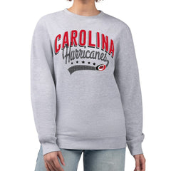 NHL Heather Gray Carolina Hurricanes G-III 4Her by Carl Banks Women's Filigree Team Graphic Fleece Pullover Sweatshirt