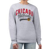 NHL Heather Gray Chicago Blackhawks G-III 4Her by Carl Banks Women's Filigree Team Graphic Fleece Pullover Sweatshirt