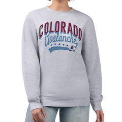 NHL Heather Gray Colorado Avalanche G-III 4Her by Carl Banks Women's Filigree Team Graphic Fleece Pullover Sweatshirt