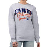 NHL Heather Gray Edmonton Oilers G-III 4Her by Carl Banks Women's Filigree Team Graphic Fleece Pullover Sweatshirt