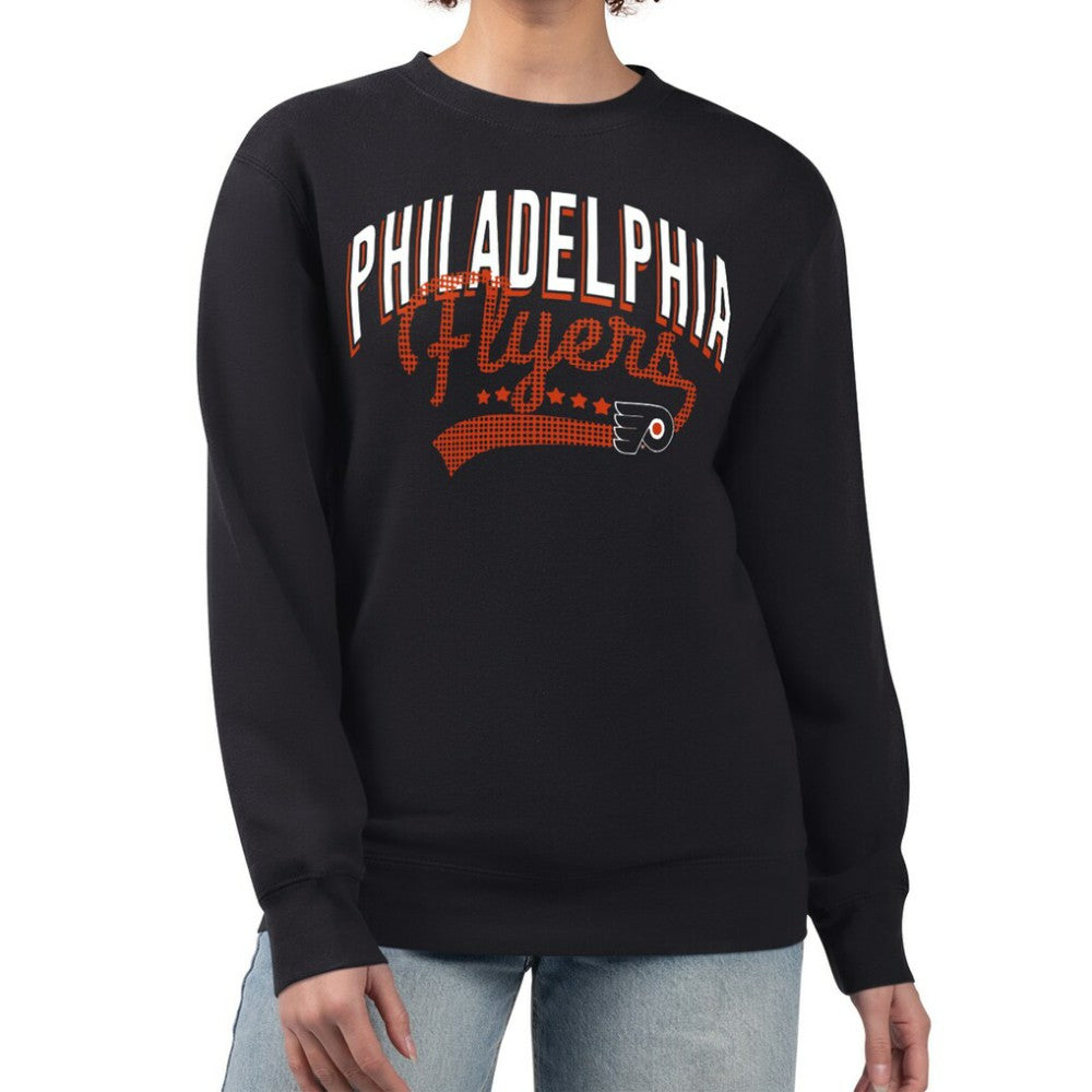NHL Black Philadelphia Flyers G-III 4Her by Carl Banks Women's Filigree Team Graphic Fleece Pullover Sweatshirt