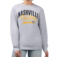 NHL Heather Gray Nashville Predators G-III 4Her by Carl Banks Women's Filigree Team Graphic Fleece Pullover Sweatshirt