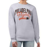 NHL Heather Gray Philadelphia Flyers G-III 4Her by Carl Banks Women's Filigree Team Graphic Fleece Pullover Sweatshirt