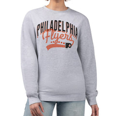 NHL Heather Gray Philadelphia Flyers G-III 4Her by Carl Banks Women's Filigree Team Graphic Fleece Pullover Sweatshirt