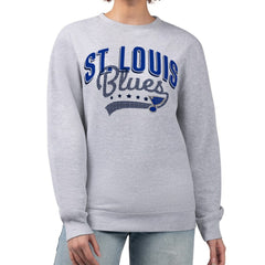 NHL Heather Gray St. Louis Blues G-III 4Her by Carl Banks Women's Filigree Team Graphic Fleece Pullover Sweatshirt