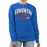 NHL Royal Edmonton Oilers G-III 4Her by Carl Banks Women's Filigree Team Graphic Fleece Pullover Sweatshirt
