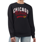 NHL Black Chicago Blackhawks G-III 4Her by Carl Banks Women's Filigree Team Graphic Fleece Pullover Sweatshirt
