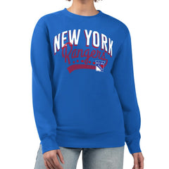 NHL Blue New York Rangers G-III 4Her by Carl Banks Women's Filigree Team Graphic Fleece Pullover Sweatshirt