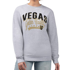NHL Heather Gray Vegas Golden Knights G-III 4Her by Carl Banks Women's Filigree Team Graphic Fleece Pullover Sweatshirt