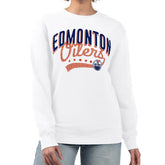 NHL White Edmonton Oilers G-III 4Her by Carl Banks Women's Filigree Team Graphic Fleece Pullover Sweatshirt