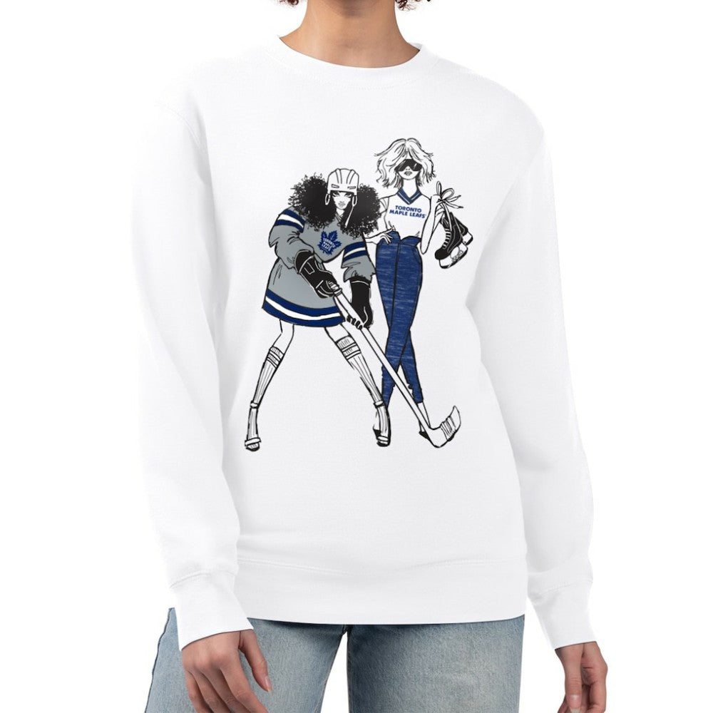 NHL White Toronto Maple Leafs G-III 4Her by Carl Banks Women's Hockey Girls Team Graphic Fleece Pullover Sweatshirt