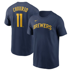 MLB Jackson Chourio Milwaukee Brewers Nike Fuse Name & Number T-Shirt