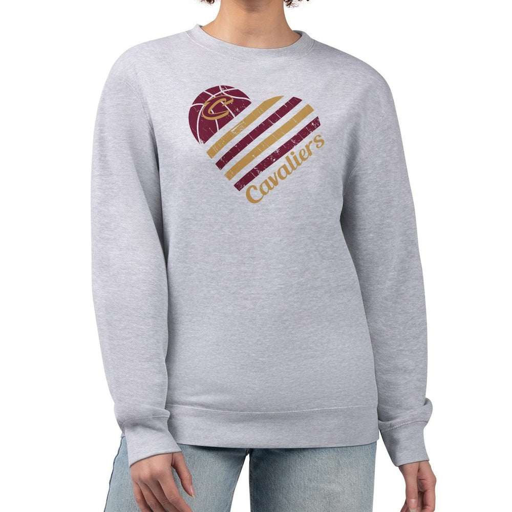 NBA Cleveland Cavaliers G-III 4Her by Carl Banks Women's Heart Graphic Fleece Pullover Sweatshirt sale
