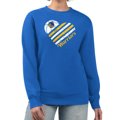 NBA Golden State Warriors G-III 4Her by Carl Banks Women's Heart Graphic Fleece Pullover Sweatshirt sale